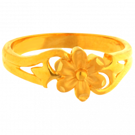 Pretty Floral Design Gold Ring