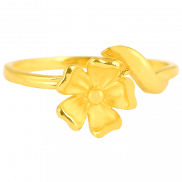 Marvelous Matte Finish Floral Design Gold Ring