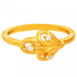 Three Petal Design Gold Ring