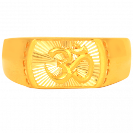 Religious Om Design Gold Ring