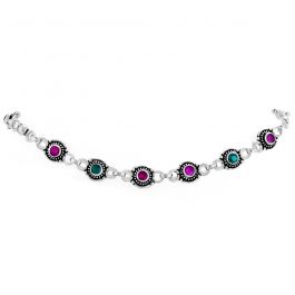 Mesmerizing Color Stones Silver Anklet