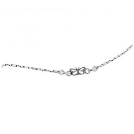 Mesmerizing White Stone Floral Silver Anklet
