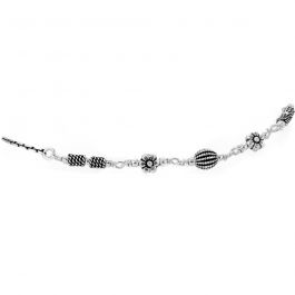 Cute Chain Type Oxidized Silver Anklet