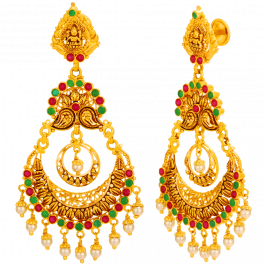 Traditional Divine Lakshmi Gold Earrings