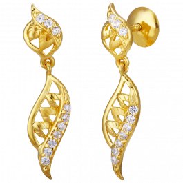 Astonishing Lovely Leaf Style Gold Earrings