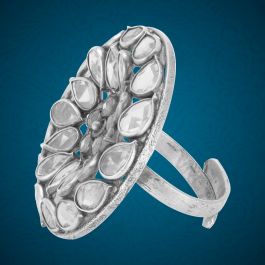 Fantastic Floral Adjustable Silver Rings