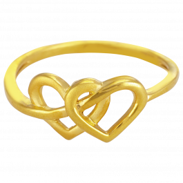 Valentines Day Gifts Twin Loop Heartin Gold Rings