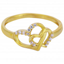 Valentines Day Gifts Twinkling Twin Heartin Gold Rings