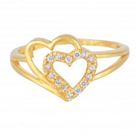 Valentines Day Gifts Romantic Twin Heartin Gold Rings