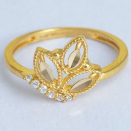 Gorgeous Leaf Pattern Gold Rings