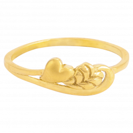 Stylish Engraved Heartin Gold Rings