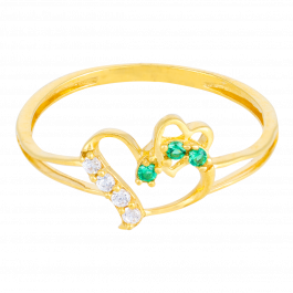 Gleaming Green Stone Gold Rings