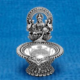 Almighty Goddess Lakshmi Antique Silver Lamp