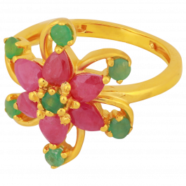 Fashionable Fresh Floral Gold Rings  | 44A136599