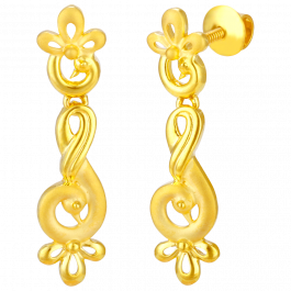 Pretty Peacock Style Infinity Shape Gold Earrings