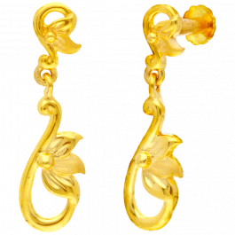 Splendid Semi Floral Gold Earrings