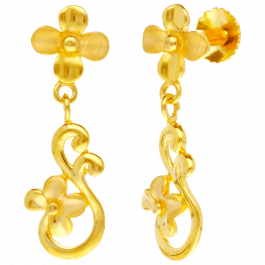 Cunning Creaper Swril Floral Gold Earrings