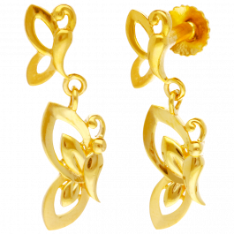Stylish Butterflies Hanging Gold Earrings
