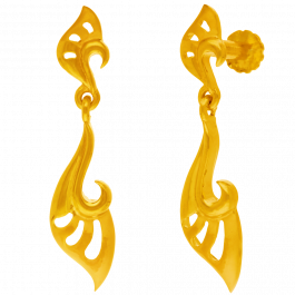 Beautiful Dual Tone Finish Leaf Gold Earrings
