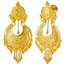 Glossy Chand Bali Gold Earrings