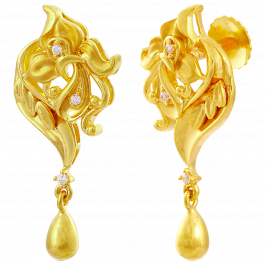 Enhancing Drop Design Gold Earrings | 4D368049
