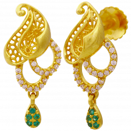 Classic Mankolam Gold Earrings | 4D368056