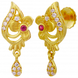 Fabulous Floral Drop Gold Earrings | 4D368084