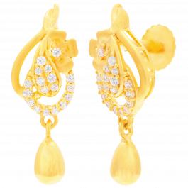 Abstarct Paisley Floral Gold Earrings