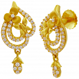 Exotic Floral And Butterfly Gold Earrings | 4D368092