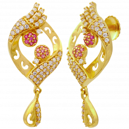 Delicate Drop Design Gold Earrings | 4D369000