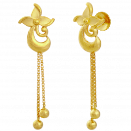 Appealing Flower Drop Gold Earrings | 4D375071