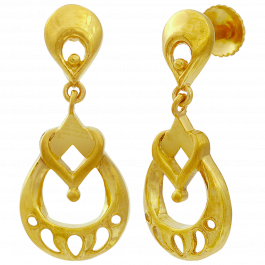 Elegant Pear Design Hangings Gold Earrings | 4D375078
