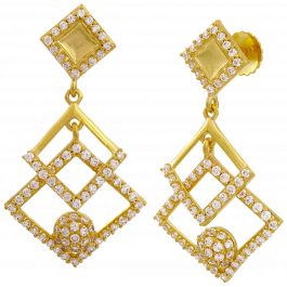 Contemporary Rhombus Design Gold Earrings | 4D375801