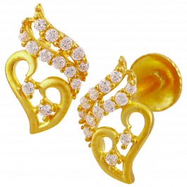 Fashinate Stylish Heart Gold Earrings