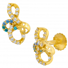 Vibrant Azure Gold Earrings