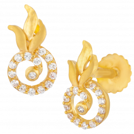 Beautiful Floral Gold Earrings