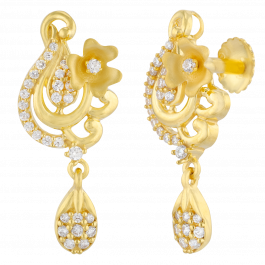 Stylish Floral Gold Earrings | 4D378915