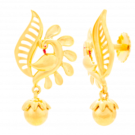 Elegant Peacock Gold Earrings