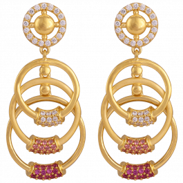 Unique Triple Layered Gold Earring