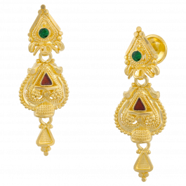 Fascinating Trine Style Gold Earrings