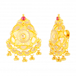 Distinctive Floral Gold Earrings 