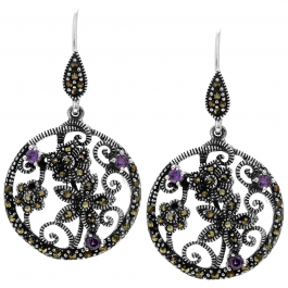Classic Floral Silver Earring