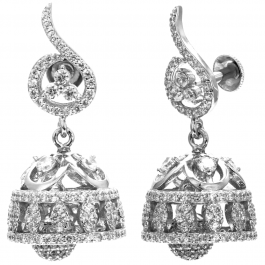 Sparkeling Jhumka Silver Earring