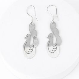 Captivating Ducky Hook Drop Silver Earrings