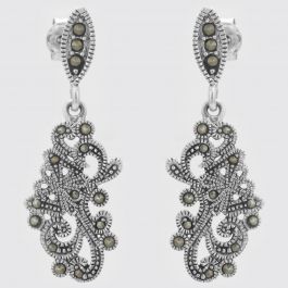 Gorgeous Lovely Floral Silver Earrings