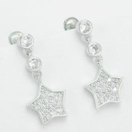 Gilttering Stone Star Silver Earrings 