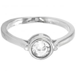 Fashionable Single Stone Silver Ring