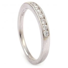 Sleek Design with Sparkling Stone Silver Ring