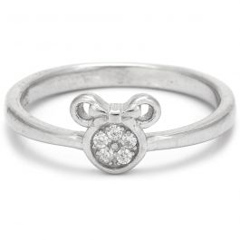 Dazzling. Sweet Mickey Design Silver Ring