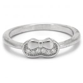 Charming Bow Design Silver Ring